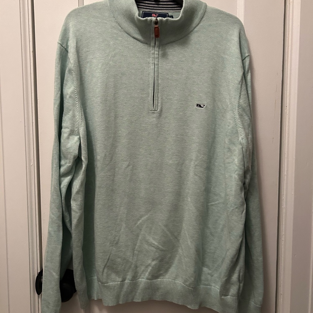 Vineyard Vines Men's Mint Zip-Up Sweater